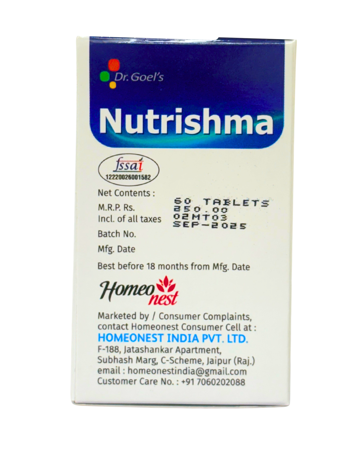 NUTRISHMA for CALCIUM DEFICIENCY